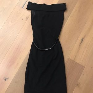 Black Off the Shoulder TED Baker Dress with Belt